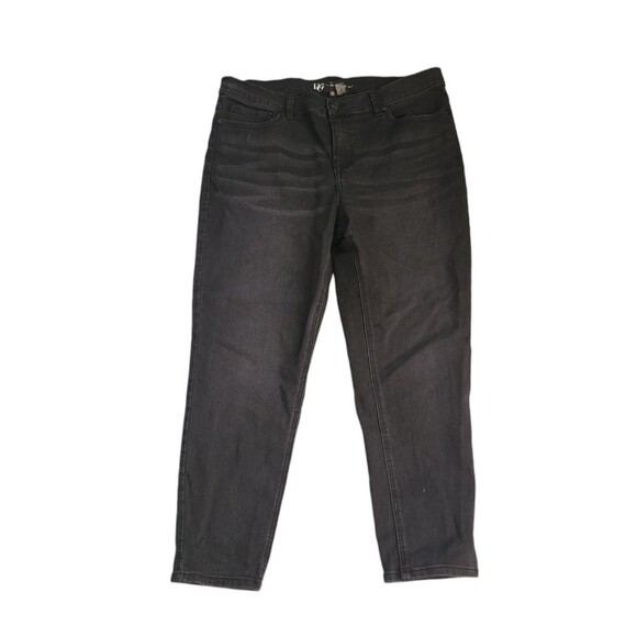 DG2 black crop straight leg jeans size 16P Petite plus size casual high rise - Picture 1 of 8